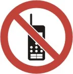 P 563 — PROHIBITION PICTOGRAM - NO MOBILE PHONE ALLOWED